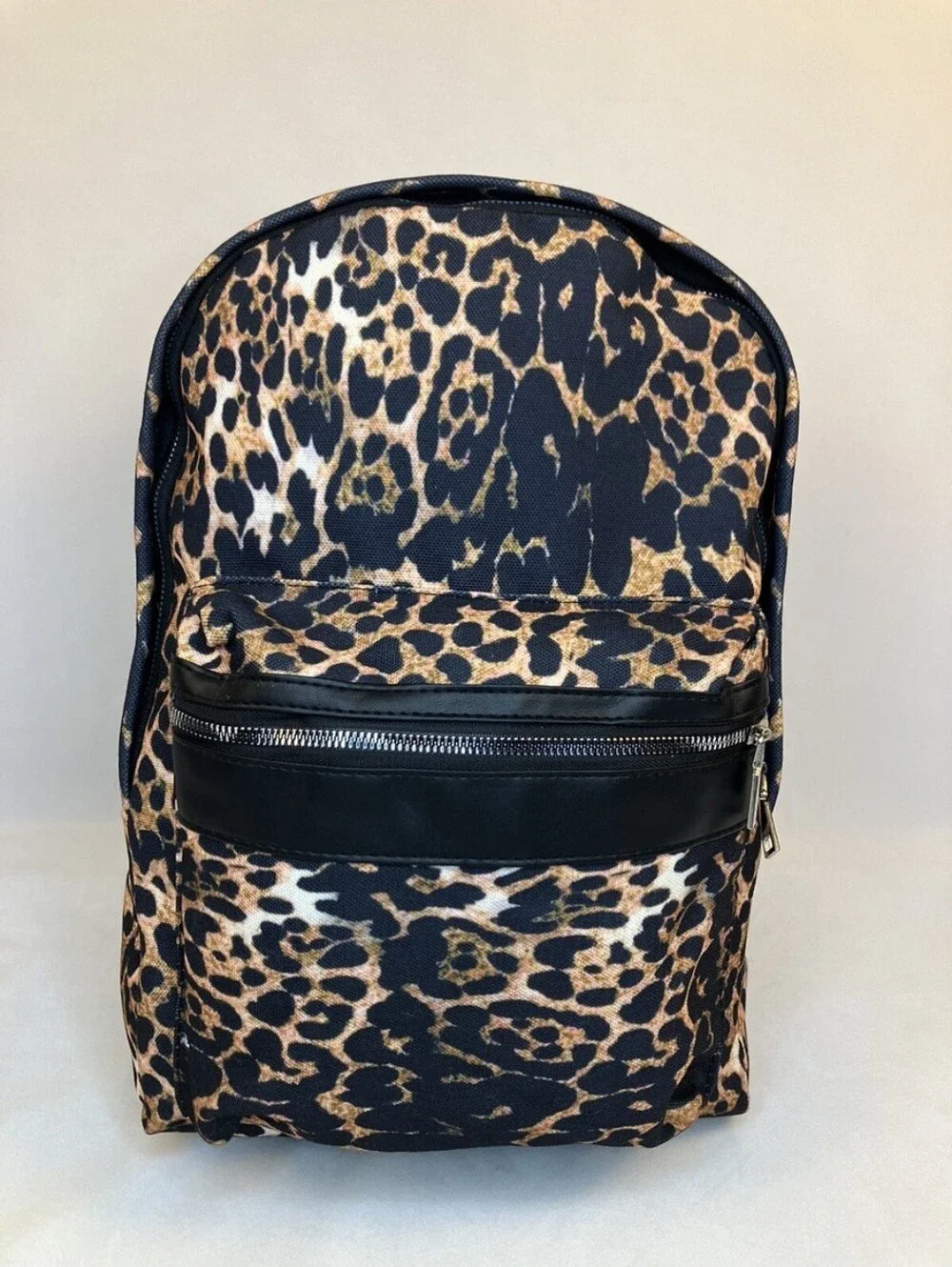 Leopard Print Backpack Animal Print Spots Black & Brown